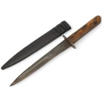 A WW I period Austro-Hungarian trench knife, in metal sheath, length 32.5cm