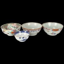 A group of Chinese porcelain bowls, largest 23cm diameter (4)
