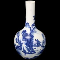 Chinese blue and white porcelain onion-shaped vase, height 20cm Perfect condition