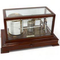 A mahogany-cased barograph with bevel glass panels, by Thomas Armstrong & Brother of Manchester,