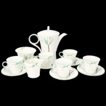 Shelley Regent Gorse Green pattern coffee service for 5 people, registered no. 781613 All pieces