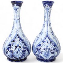 William Moorcroft for James MacIntyre, a pair of Florian Ware posy vases, circa 1900, brown