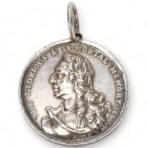 An Orange Association, 1690, silver medal by W. Mossop, circa 1800, laureate and draped bust of