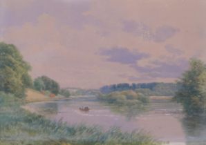 Edward Duncan (1803-1882), Thames river scene as Basildon, Berkshire, watercolour, signed and
