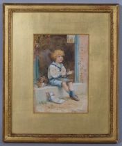 Jane Mary Dealy (1856 - 1939) (Lady Jane M Lewis RI), Homework, watercolour, signed, 17cm x 12cm,