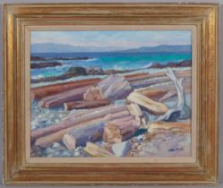 William McDowell (1905 - c. 1988), shore scene, oil on canvas, signed, 40cm x 51cm, framed Very good