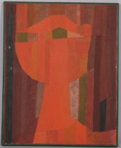 Julian Stanczak (1928-2017) 'Niania', mixed media on canvas, signed 'J. Stanczak 56', 40.5 x 51cm.