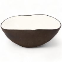 DANIEL REYNOLDS, British, a studio ceramic bowl in large organic seed pod form, with white glazed