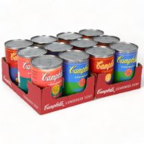 12 cans of limited edition Andy Warhol issue Campbells soup, 2 x 6 in original boxes Unopened,