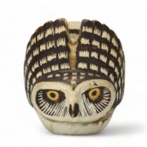 STIG LINDBERG and EDVARD LINDAHL for Gustavsberg, Sweden, a 1962 designed Burr (Ruffled) owl for the