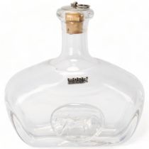 ERIK HOGLUND for Boda, a stoppered clear glass flask, with applied Bull seal, signed Boda, with
