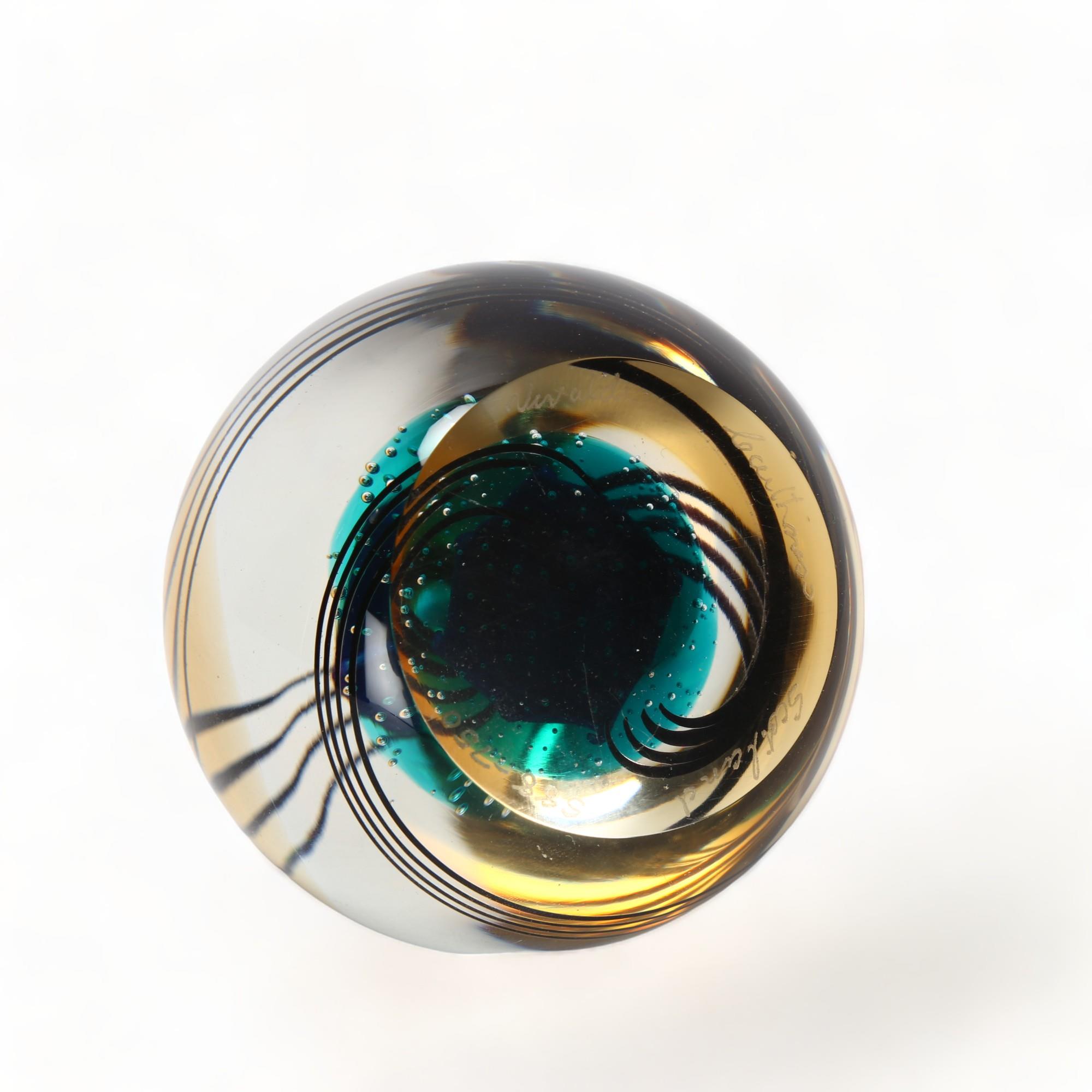 MARGOT THOMPSON for Caithness Glass, a Vivaldi design paperweight, signed and numbered 588-750 to - Image 2 of 3