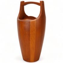 JENS QUISTGAARD for Dansk Designs, an early “Congo” large size ice bucket in staved teak with an