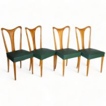 GUGLIELMO ULRICH (1904-1977), Italy, a set of 4 mid-century Italian 1940s' dining chairs,