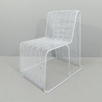 SHIN and TOMOKO AZUMI, a post-modern pastel blue, coated wire frame chair from a very limited
