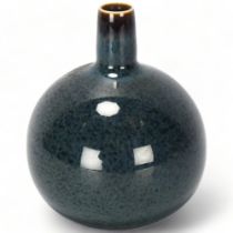CARL HARRY STALHANE for Rorstrand, Sweden, a 1940s' stoneware vase, with speckled metallic blue