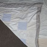 LARA HOLMES, British, a large handmade patchwork bed cover, silk, linen and cotton panels with