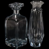 Strombergshyttan, Sweden an aqua glass decanter and carafe, both signed and numbered on base,