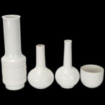 4 pieces of German and Danish mid- century white ceramics, all with makers marks, tallest 25cm All