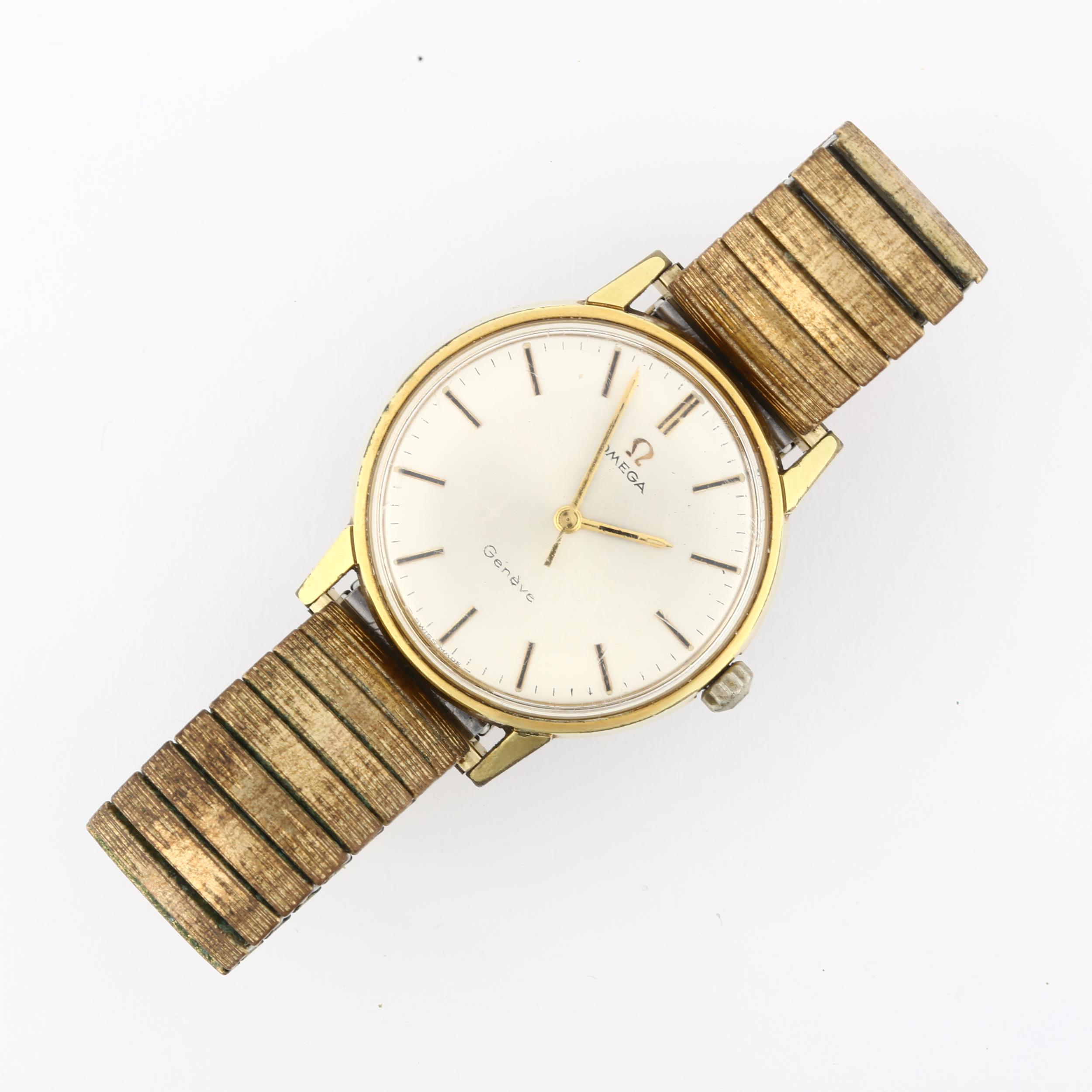 OMEGA - a gold plated stainless steel Geneve mechanical wristwatch, ref. 135.011, circa 1968, - Image 2 of 5