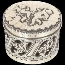 A Victorian silver-mounted tortoiseshell dressing table box, possibly Levi & Salaman, Birmingham