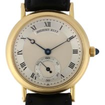 BREGUET - an 18ct gold Classique mechanical wristwatch, ref. 2117C, textured and brushed silvered