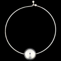 A Danish modernist geometric sphere neck torque, apparently unmarked, pendant 29.6mm, internal