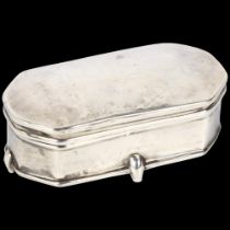 A George V silver dressing table ring jewel box, Charles Edwin Turner, Birmingham 1910, canted