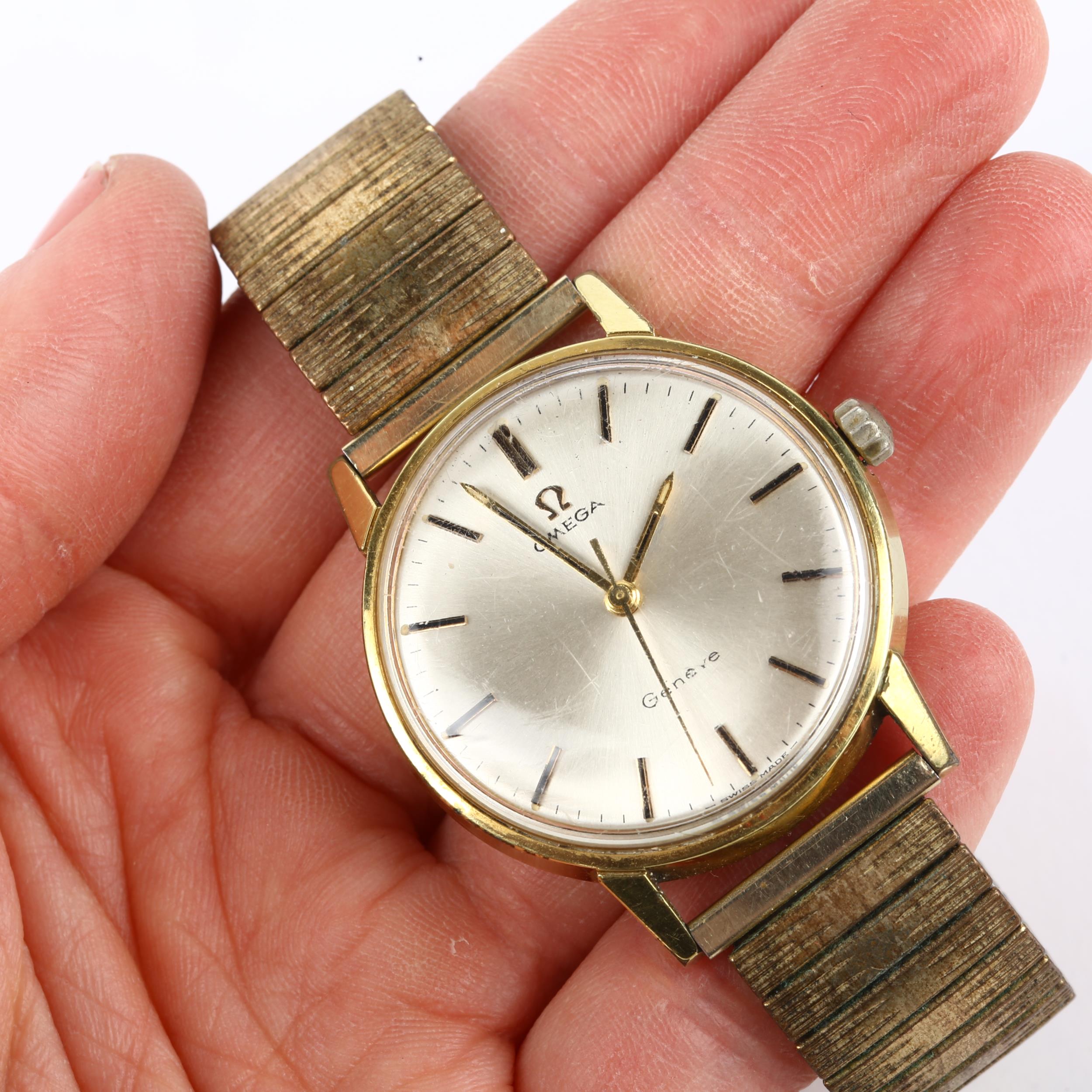 OMEGA - a gold plated stainless steel Geneve mechanical wristwatch, ref. 135.011, circa 1968, - Image 5 of 5