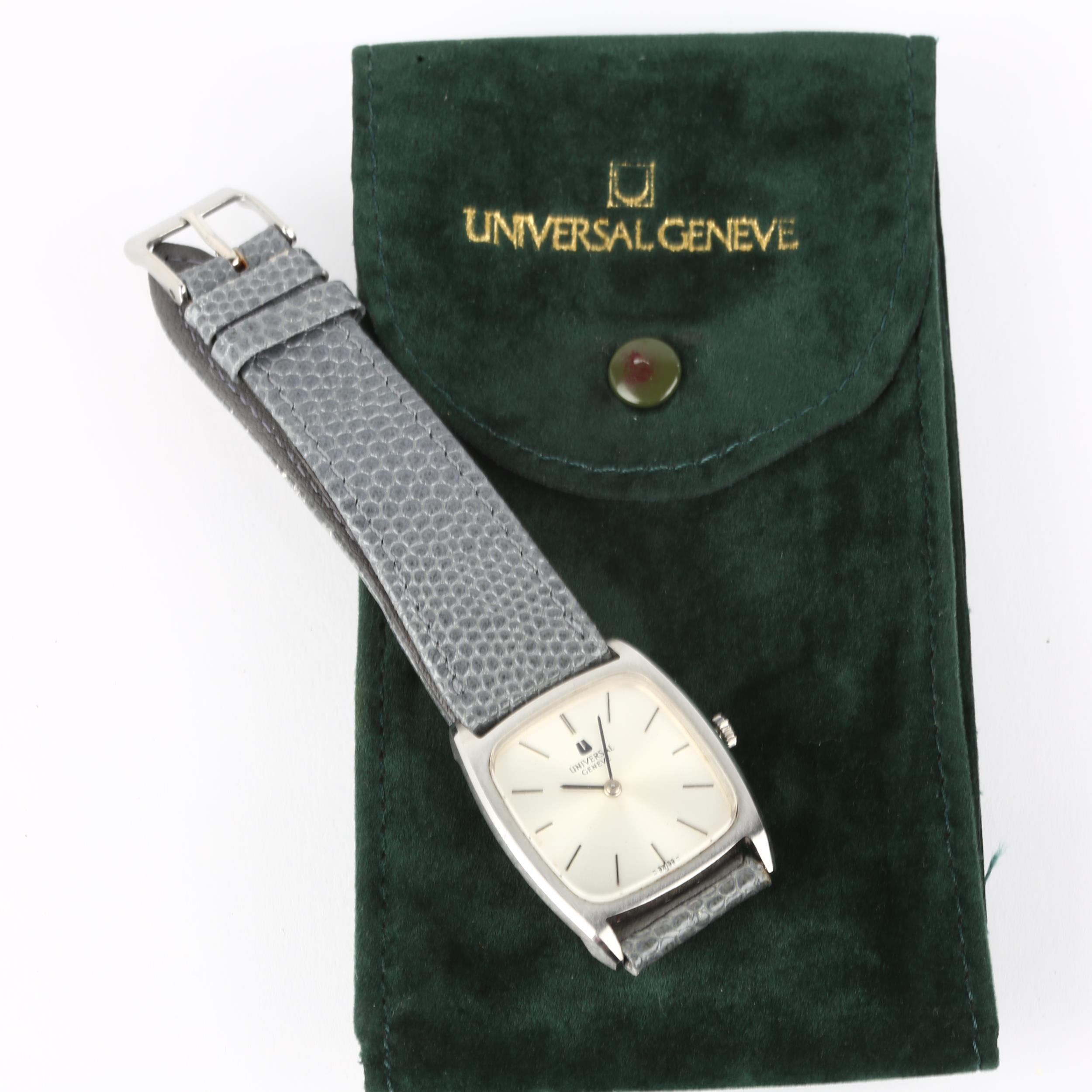 UNIVERSAL GENEVE - a stainless steel Tank mechanical wristwatch, ref. 842114, circa 1960s, - Image 5 of 5