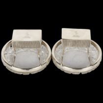 A pair of late Victorian silver-mounted glass combination Vesta case/ashtrays, Saunders &