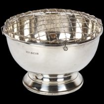 An Elizabeth II silver pedestal rose bowl, SJ Rose & Son, Birmingham 1970, diameter 15cm, height