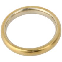 POMELLATO - an Italian 18ct gold 'Iconica' bangle, plain form with sprung fitting, signed Pomellato,