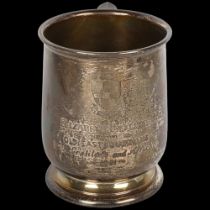 An Elizabeth II silver pint mug, Adie Brothers Ltd, Birmingham 1958, 11.5cm, 8.7oz Body has