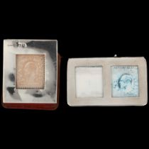 2 silver stamp boxes, comprising single (Birmingham 1903), and double (Birmingham 2001) (2) Silver