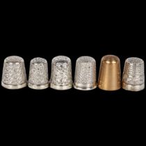 A group of 6 thimbles, including 9ct gold example, 5.8g (6) Lot sold as seen unless specific item(s)