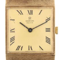 MARVIN - a 9ct gold Revue mechanical bracelet watch, ref. 2166/2, circa 1970s, champagne dial with