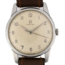 OMEGA - a stainless steel mechanical wristwatch, ref. 14726-1, circa 1959, silvered dial with