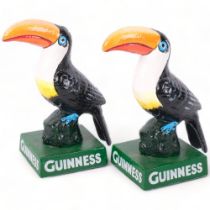 A pair of painted cast-iron Guinness toucans, 15cm