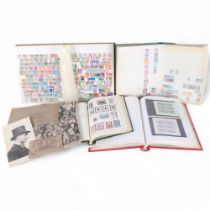 4 various stamp albums, stock books, and First Day Covers, a pamphlet of Edward VIII stamps,