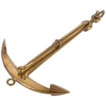 A brass ship's anchor, L31cm