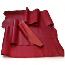 2 rolls of red bag hide leather, from J & E Sedgewick & Co, Walsall, width 136cm