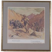 A limited edition Snaffles print "the mountain gunner", 146/750, 56cm x 56cm overall, framed