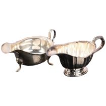 2 silver cream jugs, comprising Aitken Brothers, Sheffield 1925, and Viners Ltd, Sheffield 1964, 7.