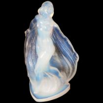 SABINO - an opalescent glass figure of Isadora, signed to the base, H25cm Good overall condition, no