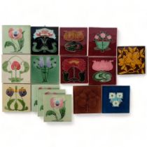 15 tiles, including Victorian and Art Nouveau examples
