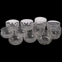 WHITEFRIARS - a group of 4 "Roman Cut" cut-glass finger bowls, and a further selection of unmarked