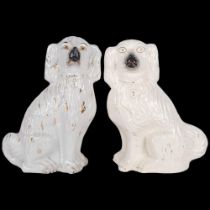 A large matched pair of King Charles Spaniel Staffordshire dogs, H41cm
