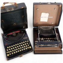 A Corona 3 portable folding typewriter, in original hardshell case, includes original receipt of