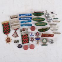 LOCAL INTEREST - a collection of bus related pin badges and other items, mostly related to the
